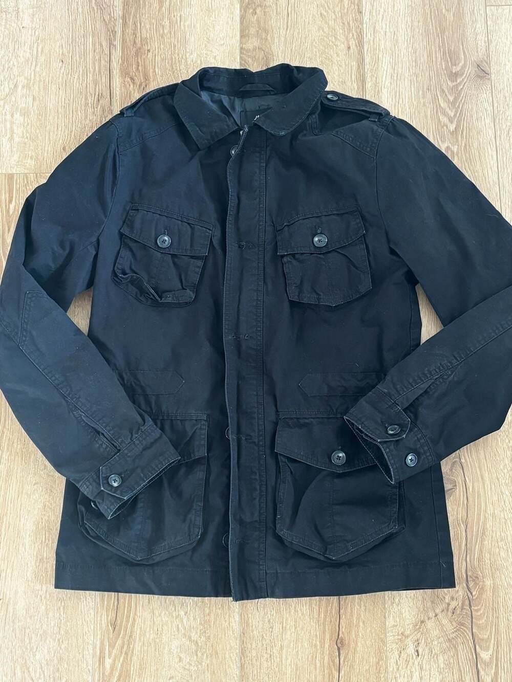 H&M Black Military Utility Field Jacket Size US 38R